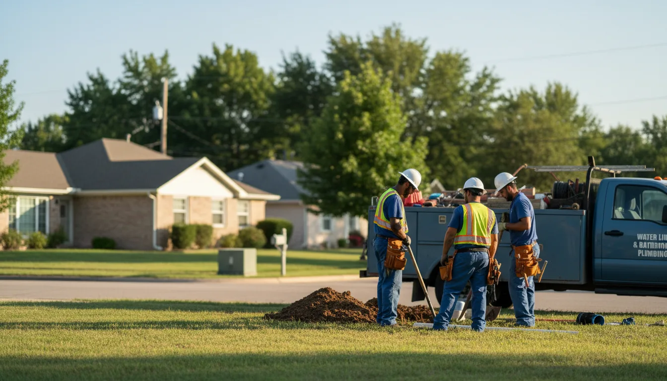 Residential water line and bathroom plumbing service in New Washington, OH
